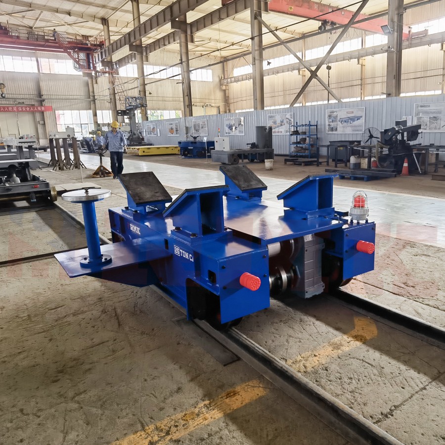 track transfer trolley for steel handling