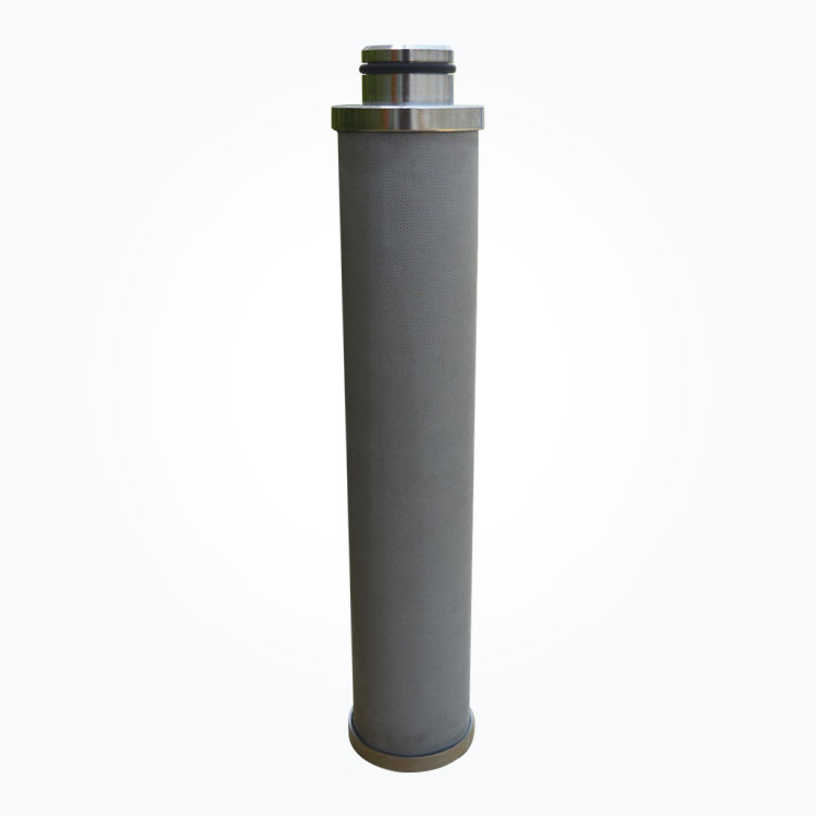 Stainless steel sintered filter element for dry gas seal filtration in ...
