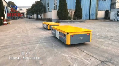 Steering wheel omnidirectional mobile trackless transfer cart