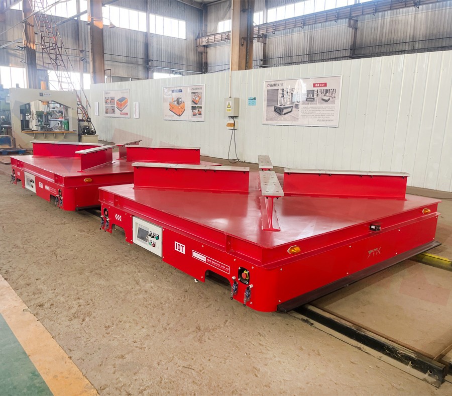 10 tons steel plate rail transfer cart